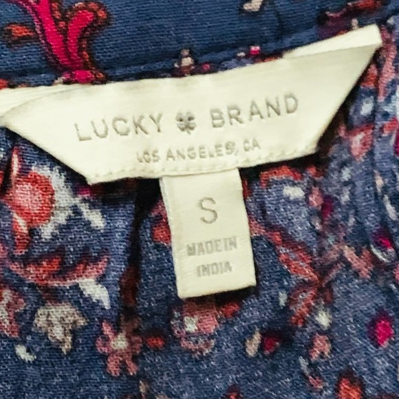 Lucky Brand Boho Peasant Blouse Blue Size Small - Picture 4 of 7
